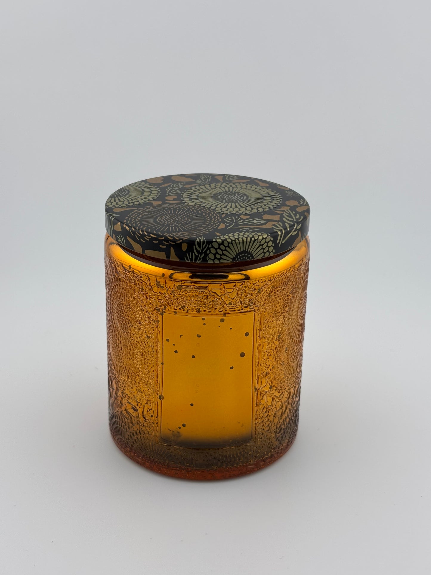 8oz Gold Speckle Embossed With Metal Lid