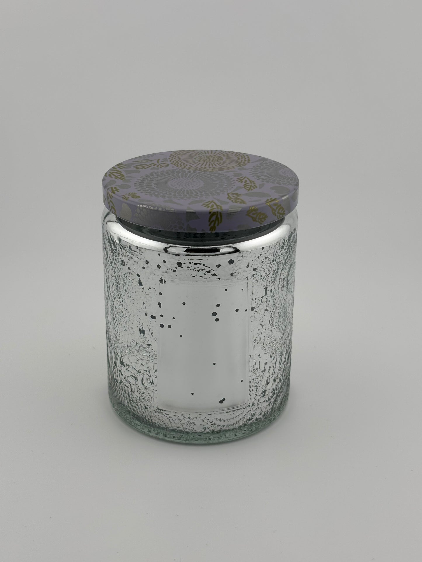 8oz Silver Speckle Embossed With Metal Lid