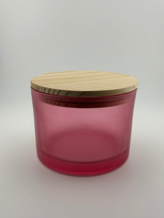 16oz Matte Pink With Wood Lid