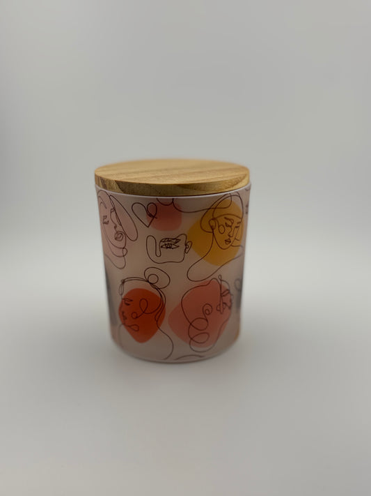 8oz Matte White/Pink/Red With Wood Lid