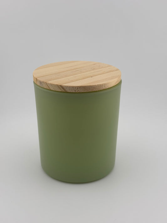 9oz Matte Mint Green With Wood Lid