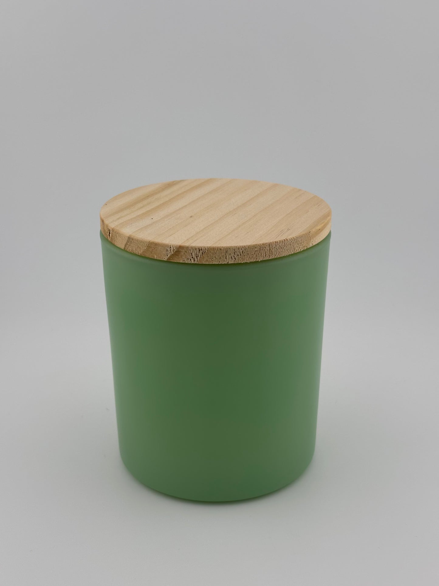 9oz Matte Light Green With Wood Lid