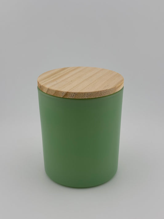 9oz Matte Pine Green With Wood Lid