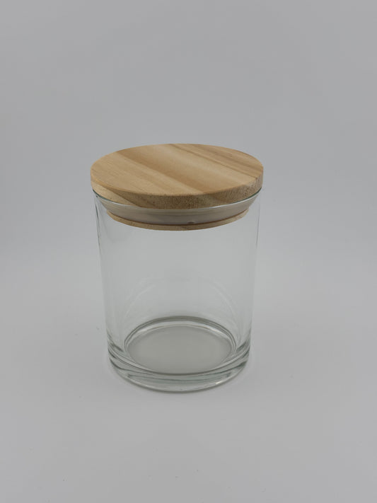 8oz Clear With Wood Lid