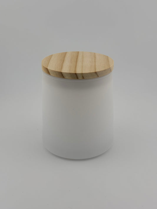 9oz Matte White With Wood Lid
