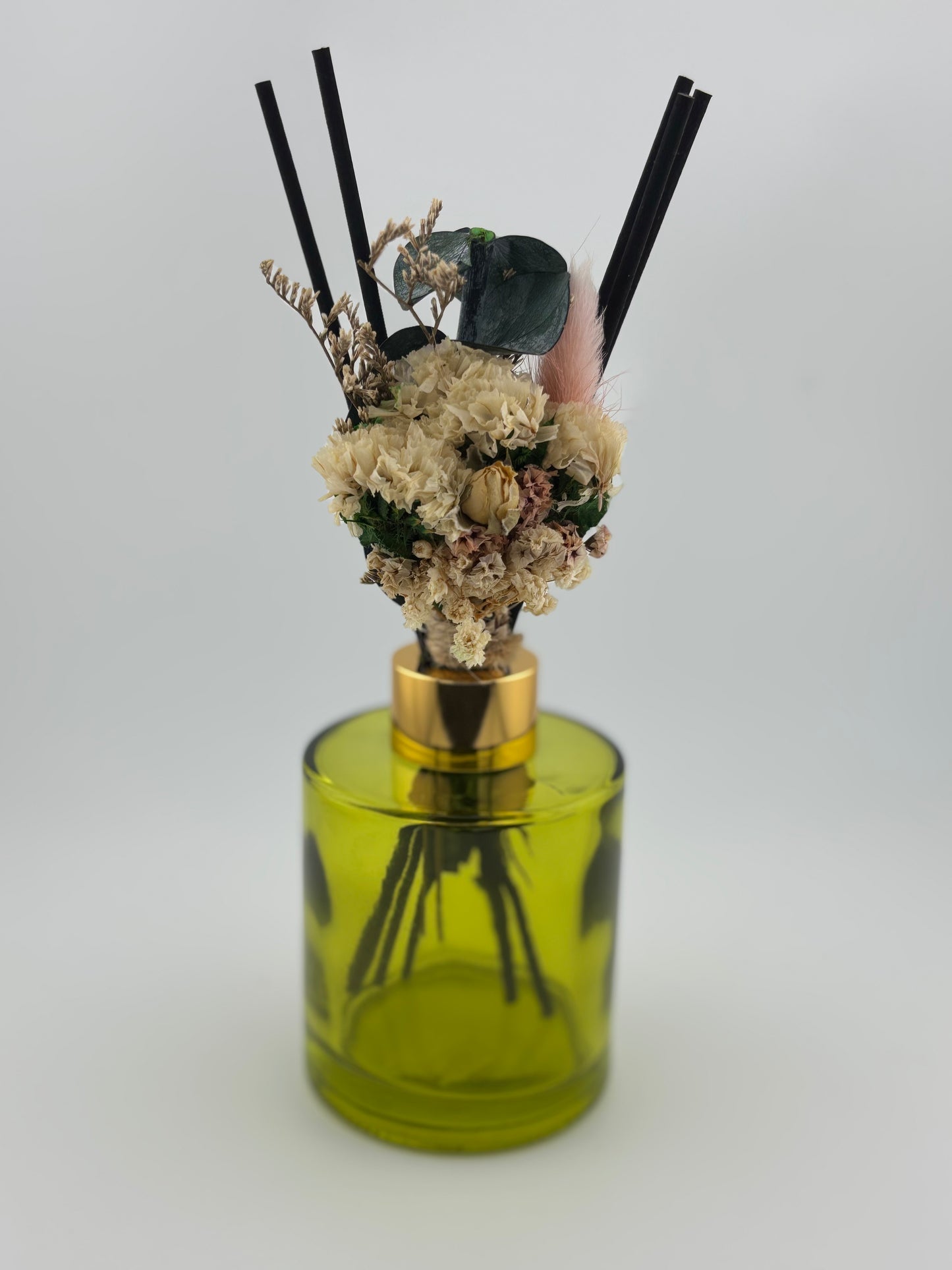 Clear Green Floral Reed Diffuser With 2oz Bottle Of Scent