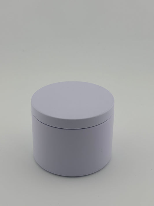 4oz Matte White Tin With Metal Lid