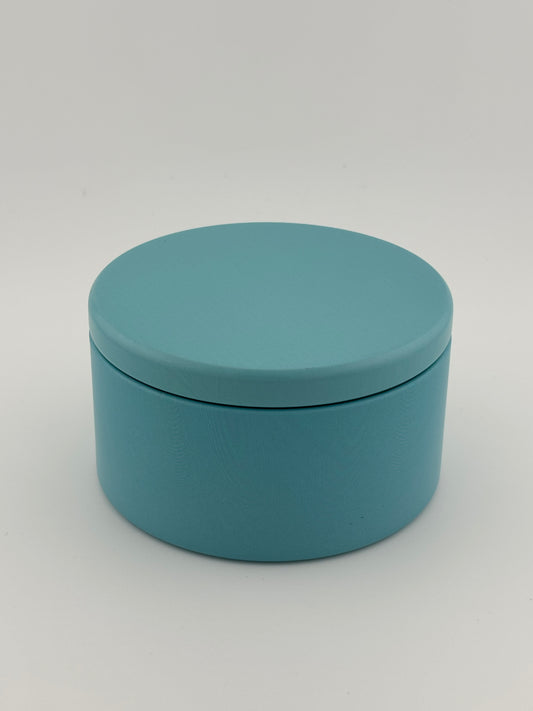 8oz Teal Tin With Metal Lid