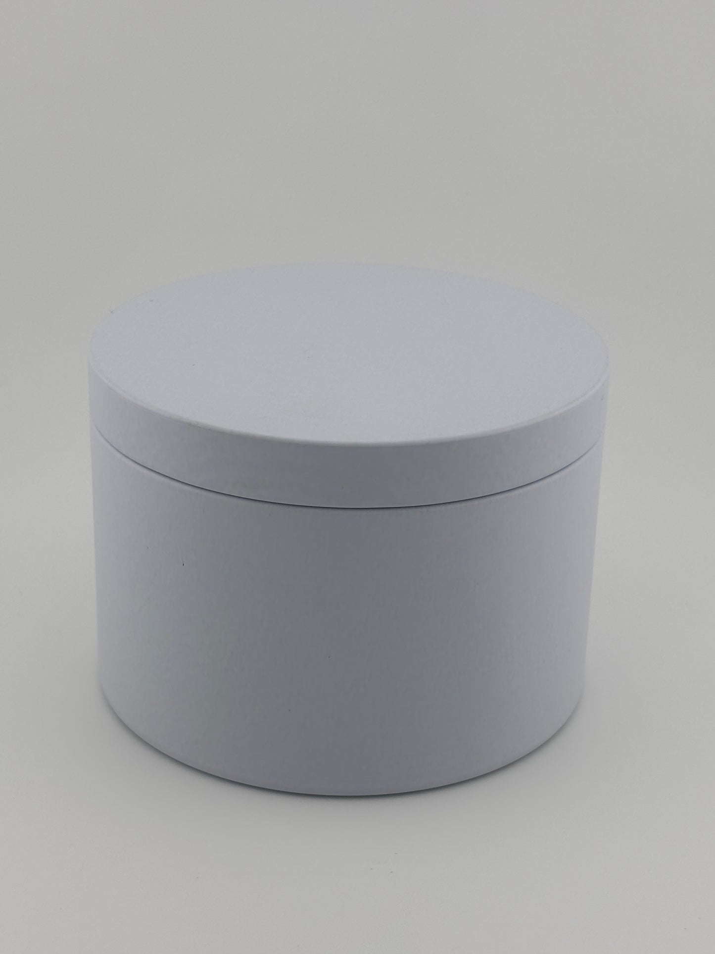 14oz White Tin With Metal Lid