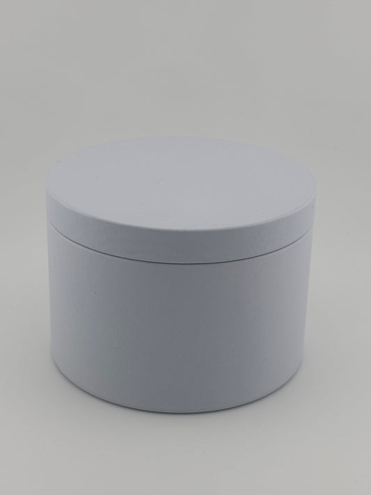 14oz White Tin With Metal Lid